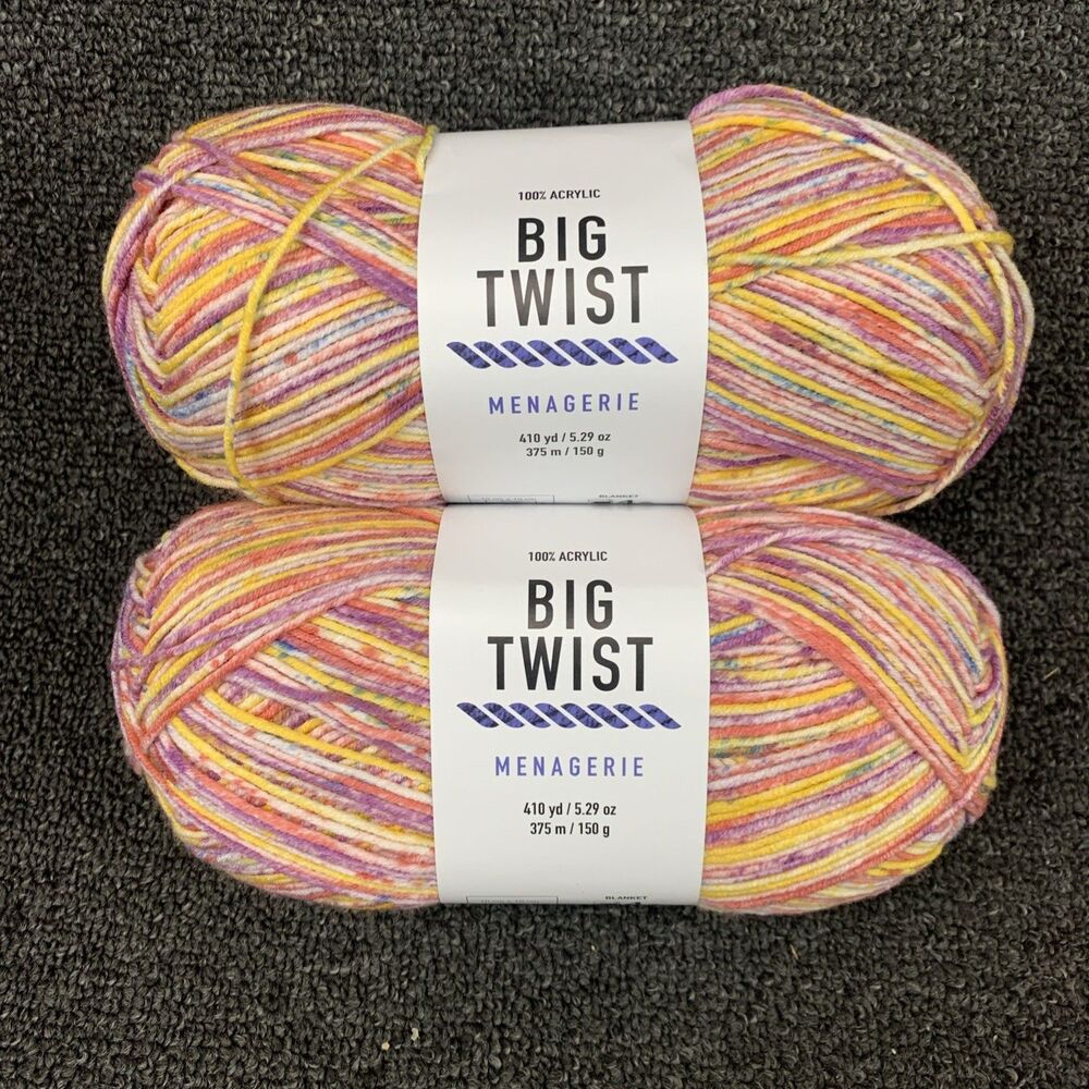 Lot of 2 Big Twist Menagerie Yarn Color is Hummingbird 410 yds NEW Discontinued